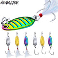 NEWMAJOR Durable 1.5g-10g Printed Metal Spoon Fishing Lure with Hooks for Freshwater Saltwater Fish Stream Use Vivid Swim Action