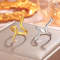 Snake Animal Ring Stainless Steel Finger Ring Real Gold Plated Snake Adjustable Ring Gifts for Women Men