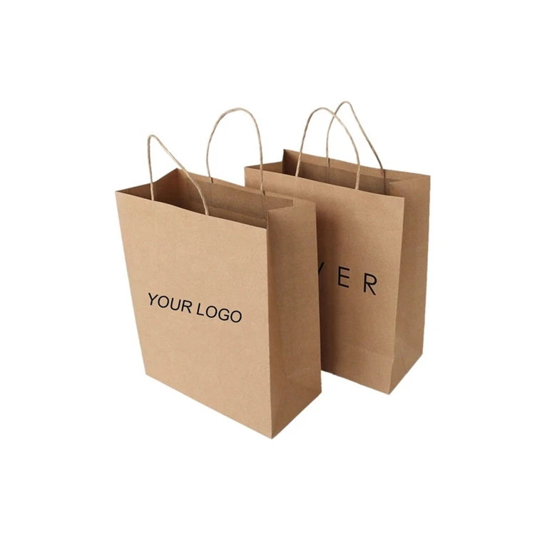 High Quality Good Price Hand Length Handle Accept Customized Size Portable Kraft Paper Bag Shopping Bags