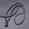 Handmade Natural Stone Necklace Gemstone Jewelry Healing Crystal Energy Black Tourmaline Pendant Necklace for Women Men