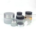 Wholesale Frosted Cream Jars with Black Lid 5g-100g Wide Mouth Glass Jar for Lotions Skin Care Eye Cream for Cosmetics