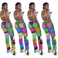 2020 New Design Women Fashion Side Slit Pants Long Style African Print Bandage Pants