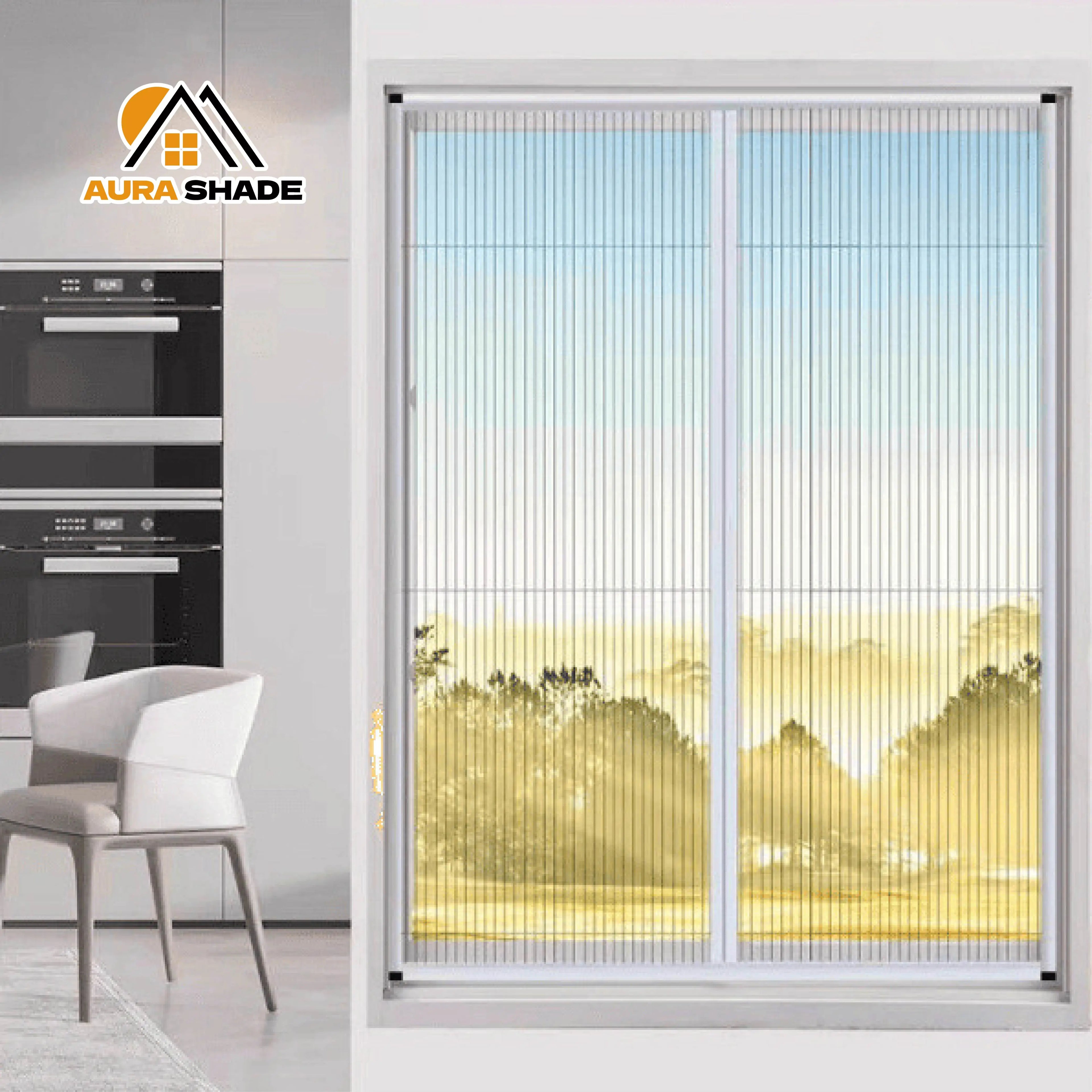 Factory Outlet Price Built-In Modern Retractable Pleated Mosquito Mesh Folding Door Detachable Retractable Door Vertical Blinds
