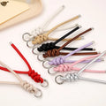 New Fashion Multi-Function PU Leather Keychain DIY Rope Knot Mobile Phone Pendant and Car Keys for Stylish Car Owners