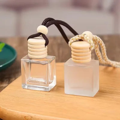 10ML New Empty Fragrance Car Perfume air Freshener air Diffuser hang Rope Frosted or Transparent Perfume Bottles Mix Color Wood