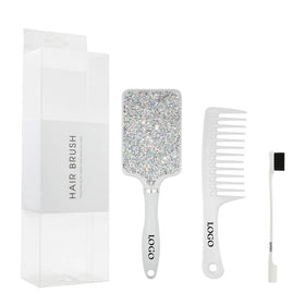 Masterlee Luxury Diamond Massage Comb White Tooth Comb Edge Brushes for Perfect Comb Set