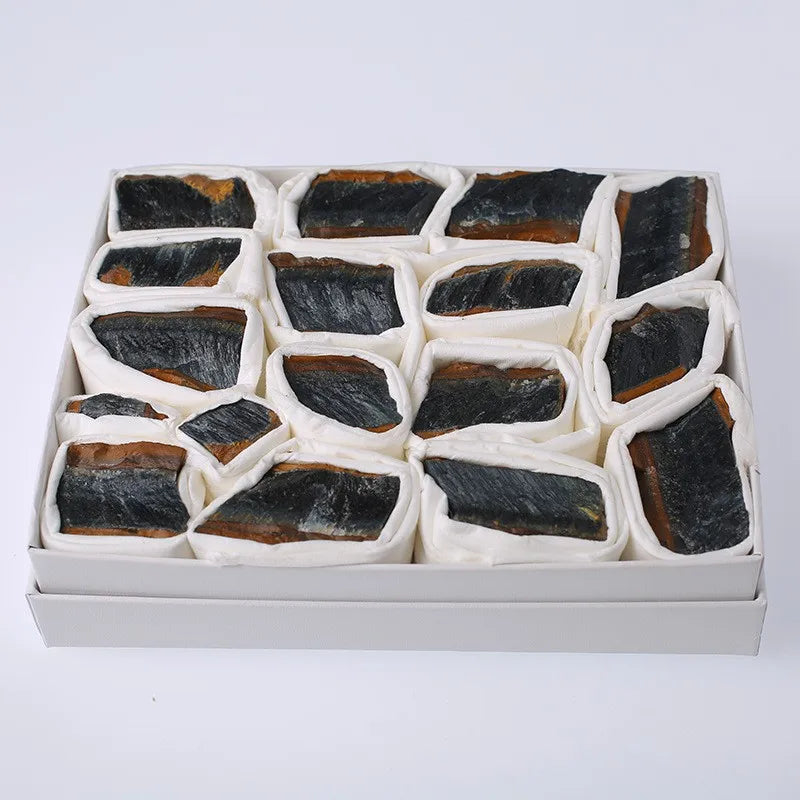 HZ Aromatherapy Diffuser Mineral Specimen Decor Raw Crystal Blue Tiger Eye Stone Box Set for Gift