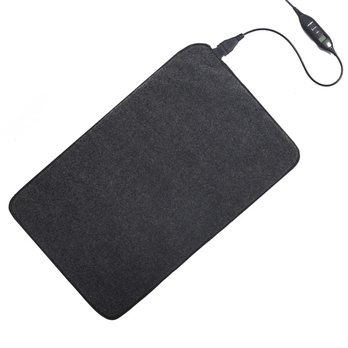 Electric Heated Floor Mat 50Â°C Foot Warmer with 4 Heat Levels & 9 Timer Settings for Home Office Use