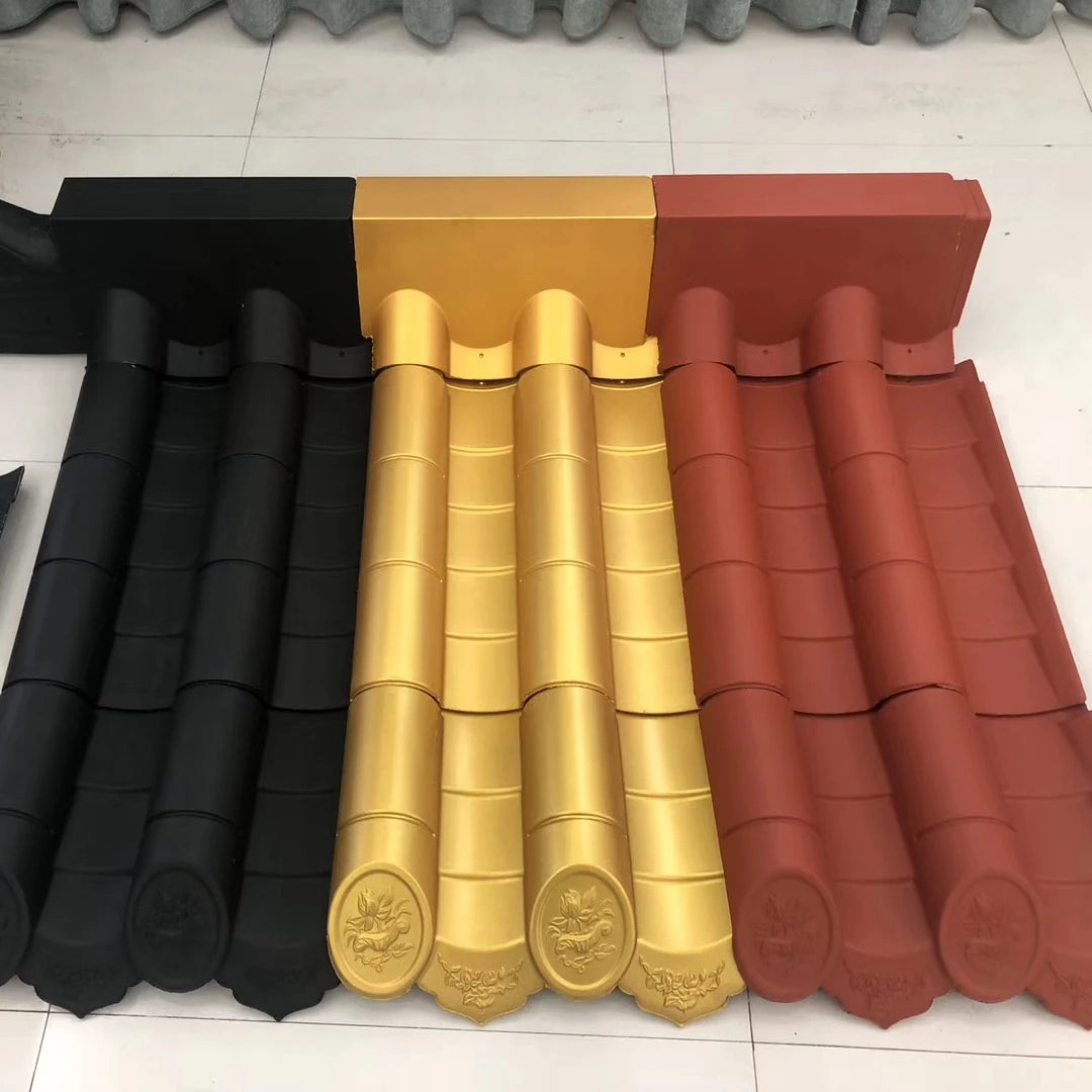 Long Life Span Polymer Resin Roof Tile Buddhist Pagoda Temple Asia China Ancient Antiqued Buildings Hotels Roofing