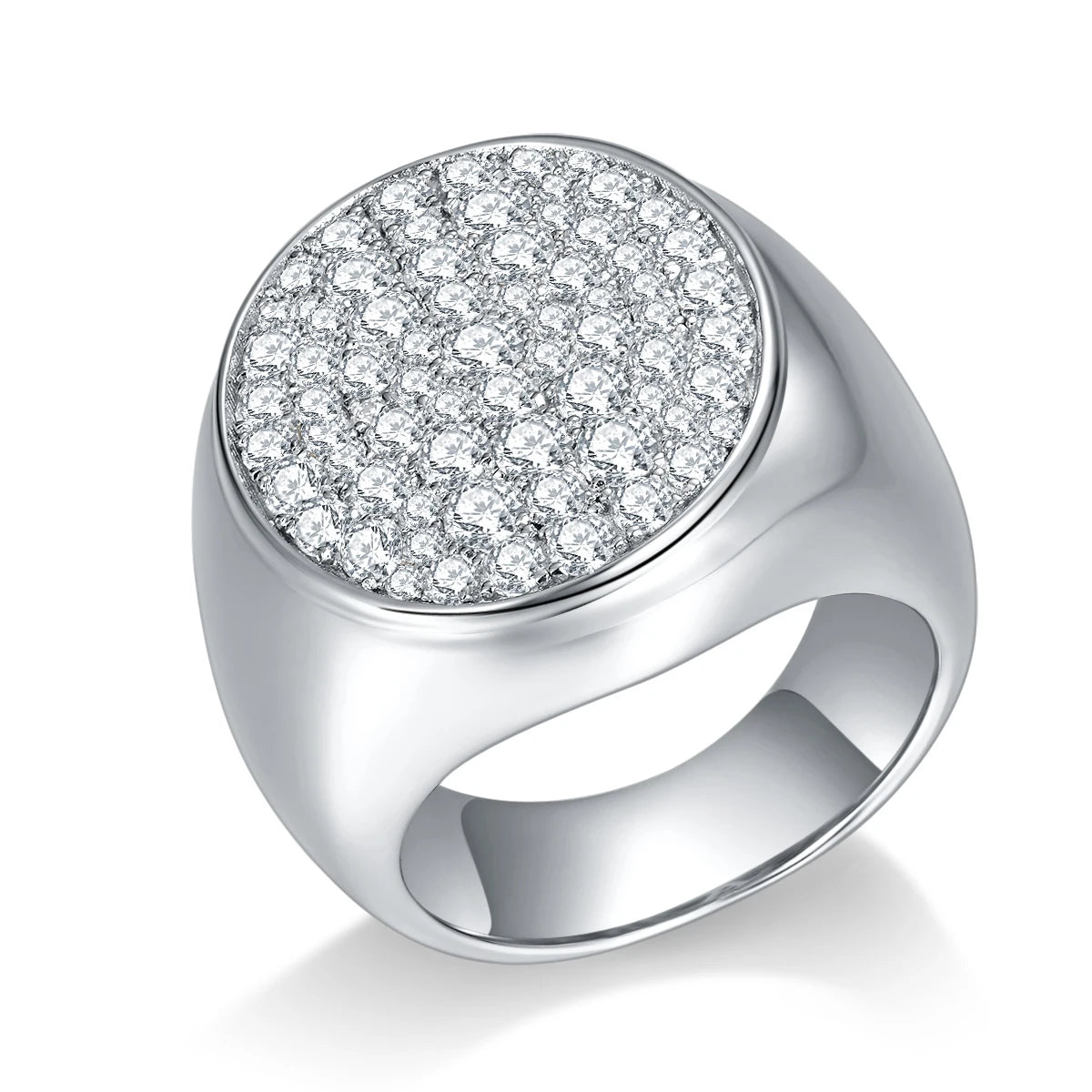 Moissanite Man Ring Hip Hop Jewelry 925 Silver Rings Halo Ice Out Moissanite Silver Plated Platinum VVS Moissanite Ring