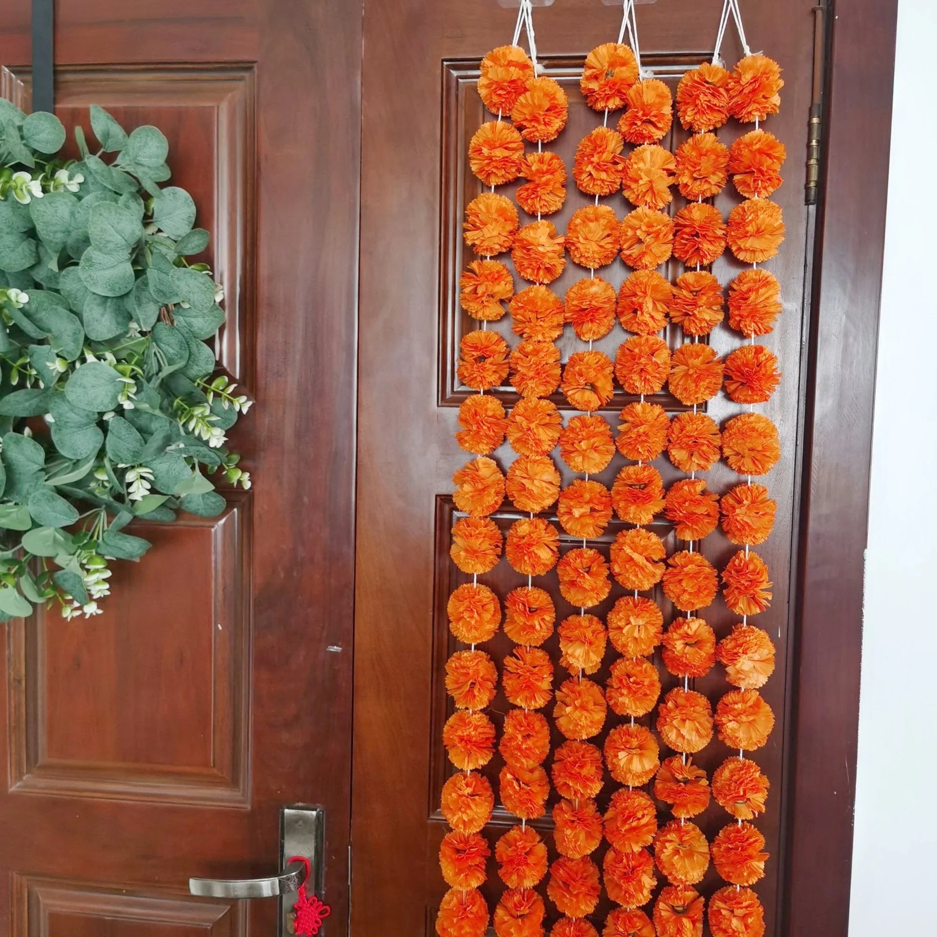 YOPIN 386 Artificial Magnolia Wreath Artificial Marigold Garland Wholesale Decorations Indian Marigold