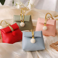 Small Leather Candy Bags Sweet Wedding Faux Leather Handbag Cosmetics Gift Packaging Bags Bridal Shower Party Favors Pouch