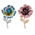 Luxury Crystal Rhinestones Flower Brooch Pin Women's Accessories Made Zinc Alloy for Wedding Party Engagement Gift Children