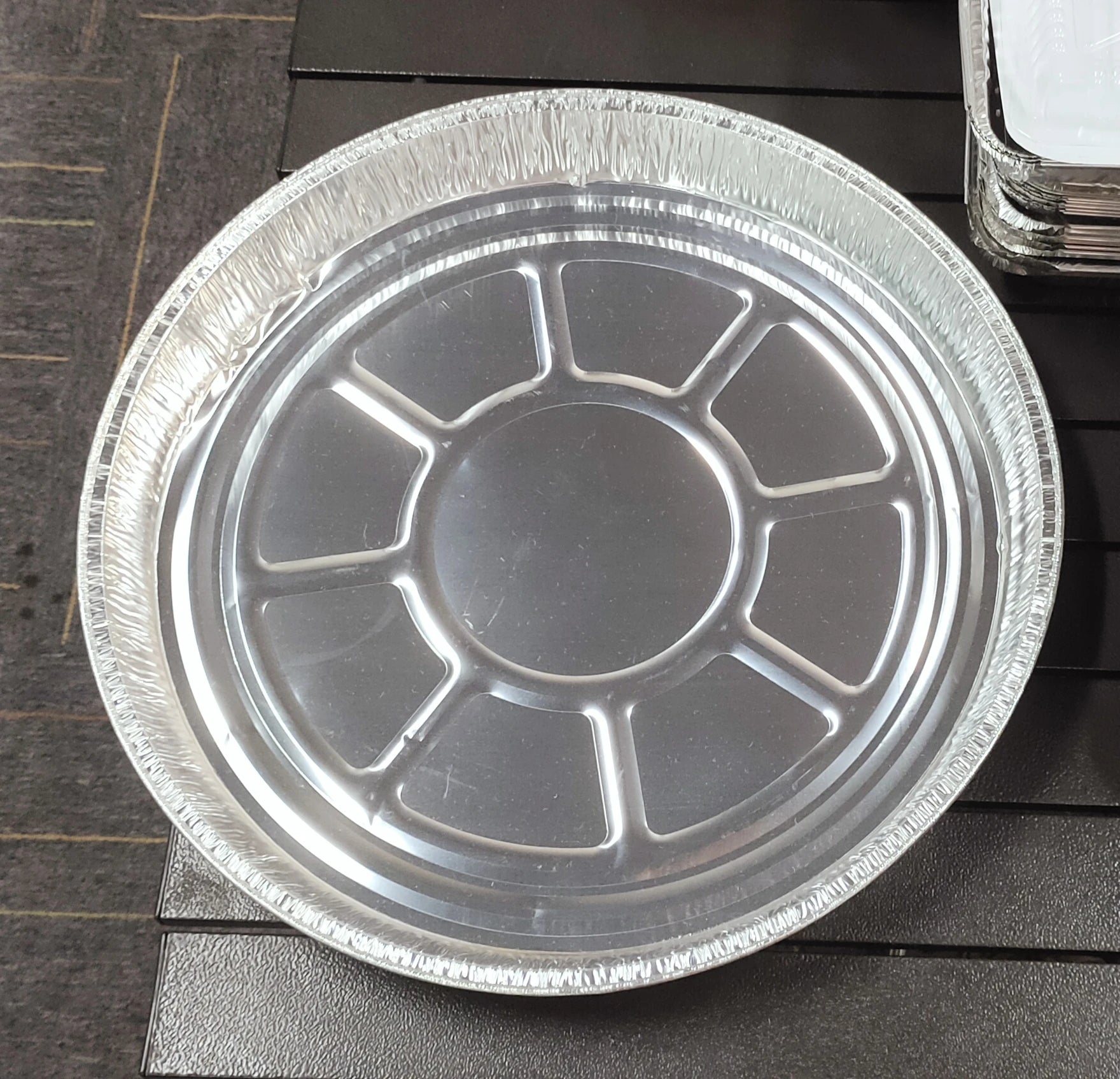 Custom Flat Pizza Pan Instant Ready to Eat Food Box Aluminum Foil  Freezer Pizza Storage Plates and Dishes