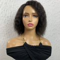 4x1 Lace Wig 100% Remy Human Hair Natural Curly Lace Wig 8 Inch Highlight Brazilian Human Hair Natural Color Lace Wig for Women