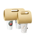 Factory 2-cup Biodegradable Coffee Packing Tray Pulp Molded Coffee Paper Cup Carrier Custom Available
