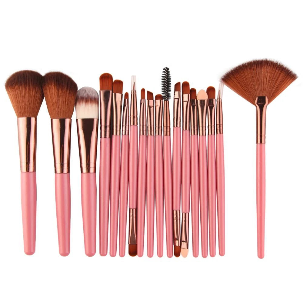 Free Sample Eco Friendly Face Eyeshadow Cosmetic 18pcs Edge Brush for Hair Makeup Make-up Make up Brush Set Tools