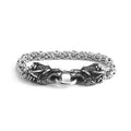 Viking Jewelry Stainless Steel King Chain Norse God Odin Wolf Bracelet