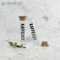 Clear Glass Storage Tube Jar with Bamboo Lid