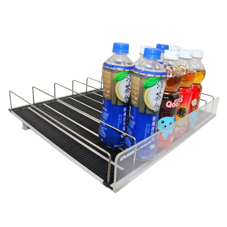 Metallic Mini Fridge Refrigerators Shelf Management System Supermarket Rack with Bottle Drink Shelf Pusher Beverage Crate Shelf