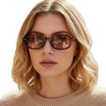 STORY XY3203 Vintage Retro Tortoiseshell Oval Sunglasses UV400 Protection Rivet Shades Unisex Pink Lenses Custom Logo Eyewear