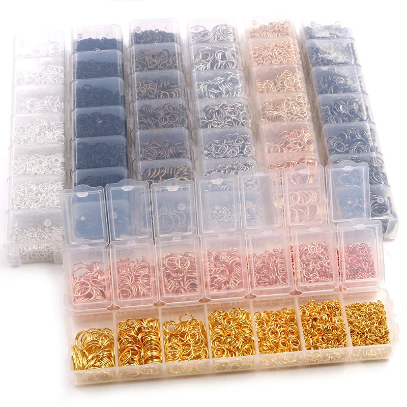 1450pcs/One Set Box 3 4 5 6 7 8 10mm 8 Colors Open Jump Rings Split Rings Link Loop for DIY Jewelry Making Findings Connector