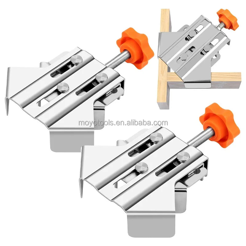 Corner Clamp 90 Degree Right Angle Clamp Carpenter Positioning Square Clamp with Adjustable Swing Jaw for DIY Framing Welding