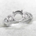 Sterling Silver 7*7mm Semi Mount Ring Empty Frame Blank Support Claw Setting S925 Base Holder Without Center Stone for DIY Inlay