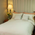 Ready to Ship Lunar Rock Color Luxury Bedding Set 100% French Flax Linen Soft and Cooling Duvet Cover Flat Sheet Set