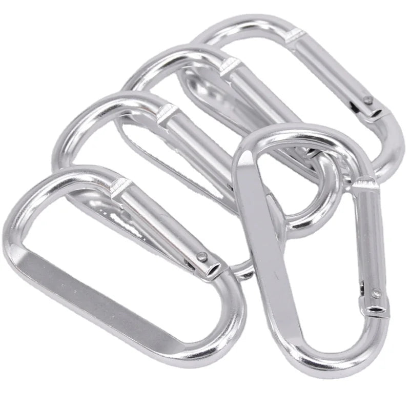 Improved Durable Spring-Loaded Gate Aluminum Alloy D Ring Carabiners Clips Hook Electrolytic Finish Home Rv Camping Fishing