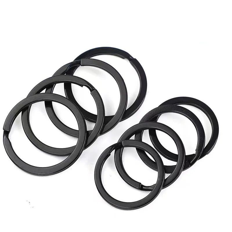Wholesale Split Key Ring 20 25 28 30 32 35 mm Black Metal Key Chains Ring DIY Round Keyring Key Holder Custom Keychain Accessory