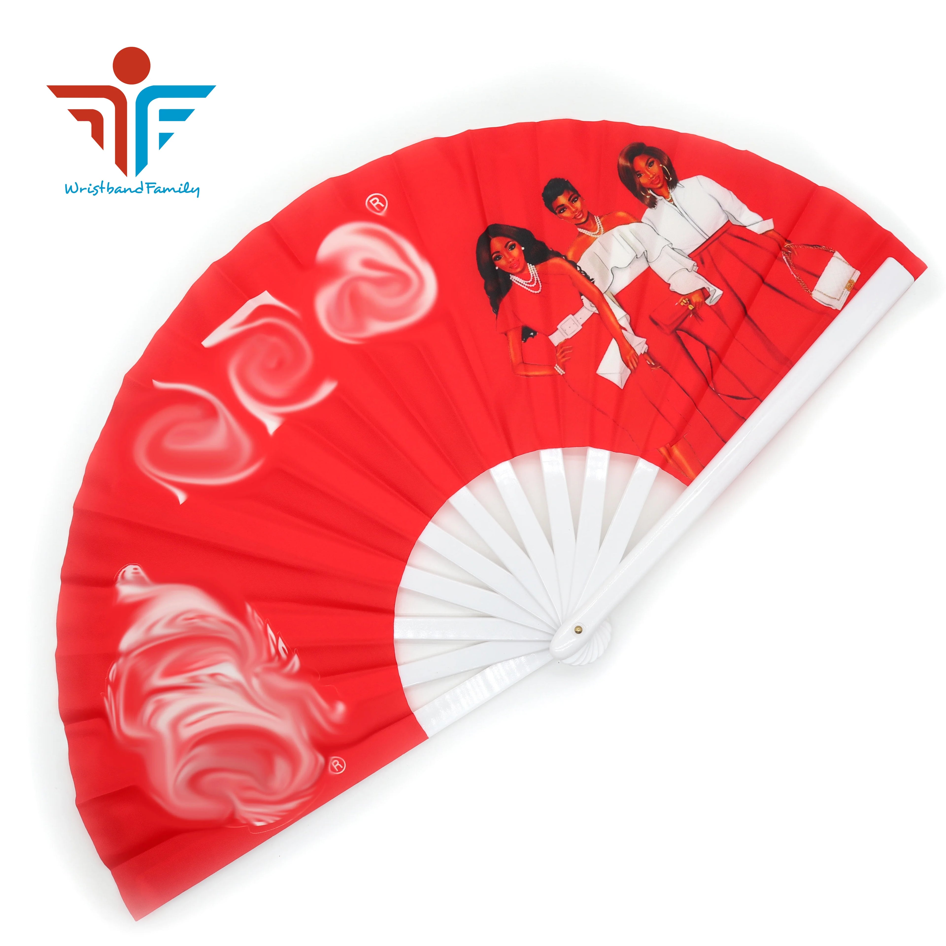 Greek Sorority DST 33cm Clack Fans Personalised Eventail Bamboo and Plastic Craft