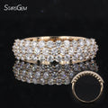14k Yellow Gold Wedding Ring DEF VS  Round Cut Loose Lab Diamond Half Eternity Ring Band