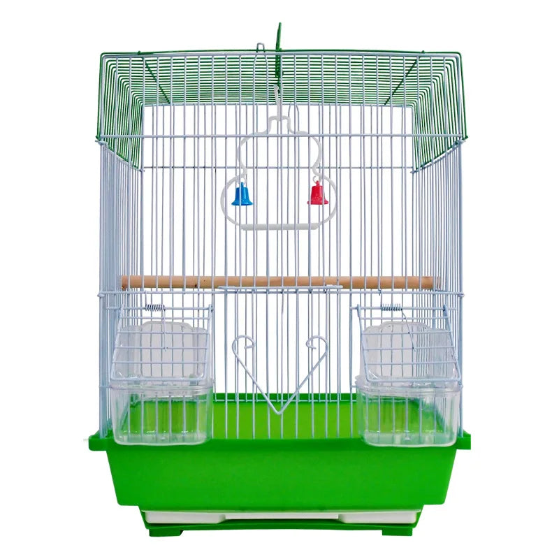 Factory Wholesale Small Flat-Top Bird Cage Convenient Simple Wire Bird Cage for Parrots Made of Iron and Metal