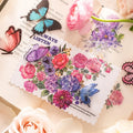 50Pieces/Pack Sticker Package Butterfly Love Flower Series Butterfly Plant Collage Material Decoration Hand Account 6 Models
