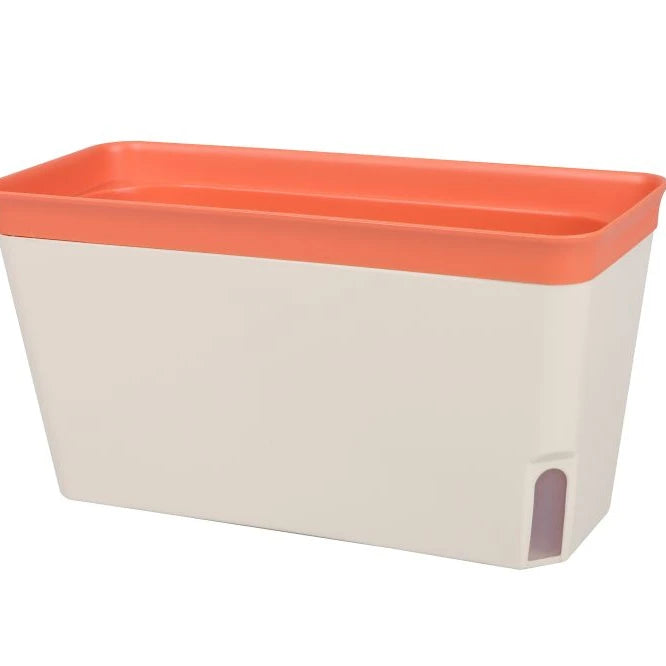 Novelty Flower Tree Grow Pot Rectangular Macetas Orange Indoor Planter Pot for Home Decoration and Bonsai(PQ3-3)