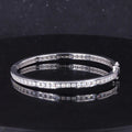 Fine Jewelry Women Bracelets & Bangles  Silver 925 2mm White Moissanite Diamond Bangle