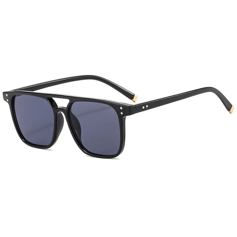 3668 Famous Brand Designer Oversized Uv400 Rivet Decoration Women Fashion Anti Blue Light Double Bridge Sunglasses 2024