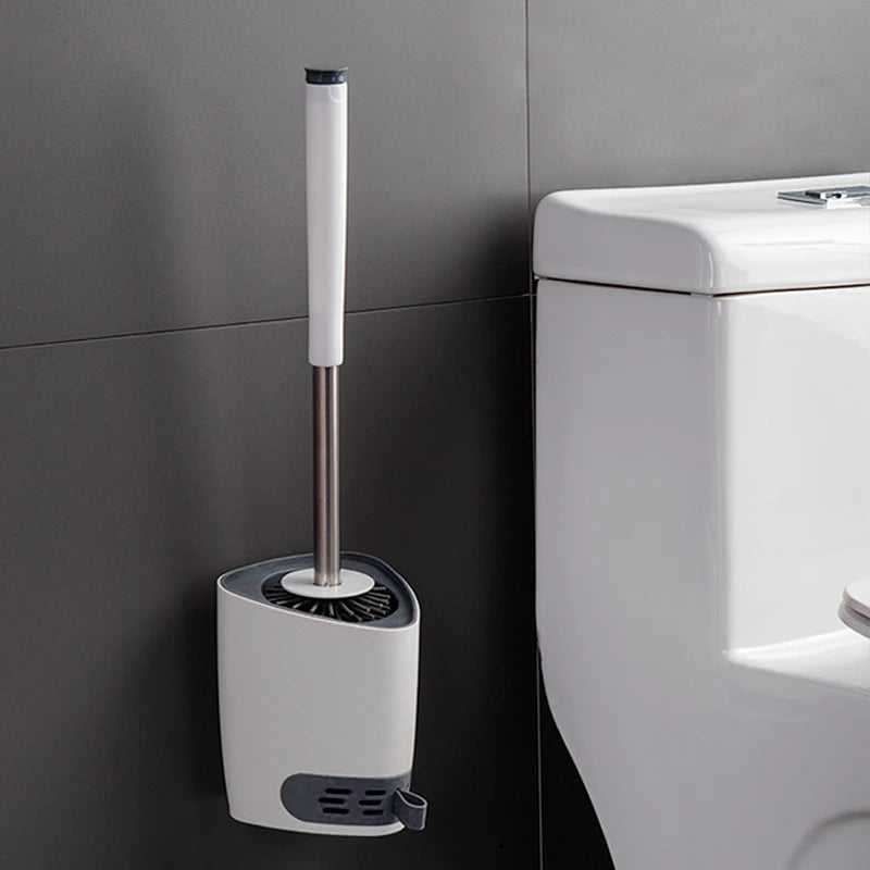 TPR Silicone Round Scrub Toilet Brush with Holder Bathroom Cleaner Soft Plastic 1pc/Inner Box 2pcs Hand 2pcs Hand