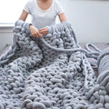 100% Cotton Knitted Blankets Large Knit Throw Blanket Chunky Sofa Soft Chunky Knit Blanket