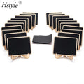 20 Pack Mini Chalkboard Signs Small Wooden Chalkboard Labels Support Easels Place Cards Signs Blackboards Table Numbers SD1608