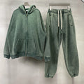 Custom Puff Printing logo Acid Wash Zip Unisex Cropped Raw Hem Hooded No String French Terry Blank Plain Regular Fit Men 360g