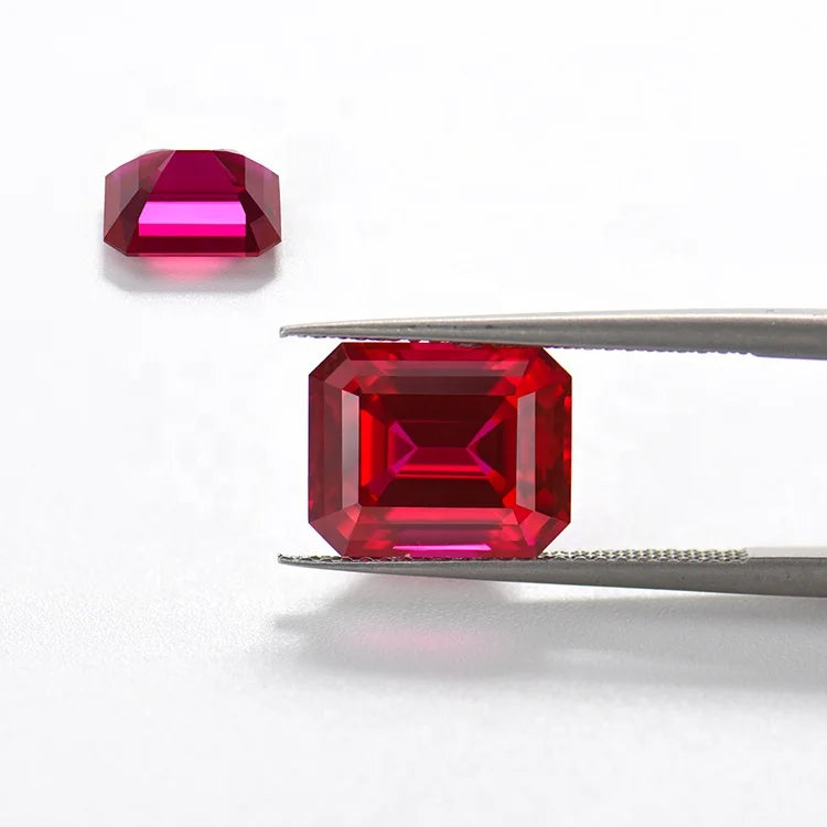 XING YUE GEMS Beautiful Octagon Shape Similar to Natural Ruby 1 Carat 6.5MM Red Synthetic Ruby Luxury Smooth Heat Emerald 9.25