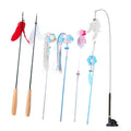 Elastic Steel Wire Plastic Funny Cat Stick Caterpillar Feather Design Sustainable Pet Interactive Relieve Boredom Toy