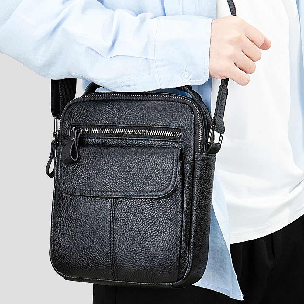 Marrant Men Leather Business Office Bag Top Handle Handbags Genuine Leather Shoulder Crossbody Bags Leather Messenger Bag Men