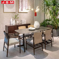 Hot Sale Modern Minimalist Large Dinner Round Solid Wood Rotating Oak 4 6 Seater Chairs Square Dining Table Set with 6 Chairs