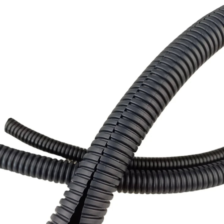 OD 42.5mm PE Black Plastic Protect Electric Wire Waterproof Pipe Flexible Conduit Corrugated Tube