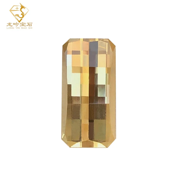 D-Champagne Faceted Pixel Cut Gemstone Pixel Cubic Zirconia Champagne Colored CZ Gems for Jewelry