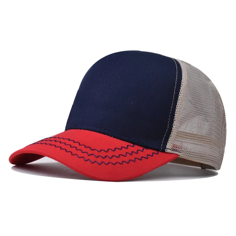 Plain Unisex 5 Panel Curved Brim Diy Mesh Trucker Cap