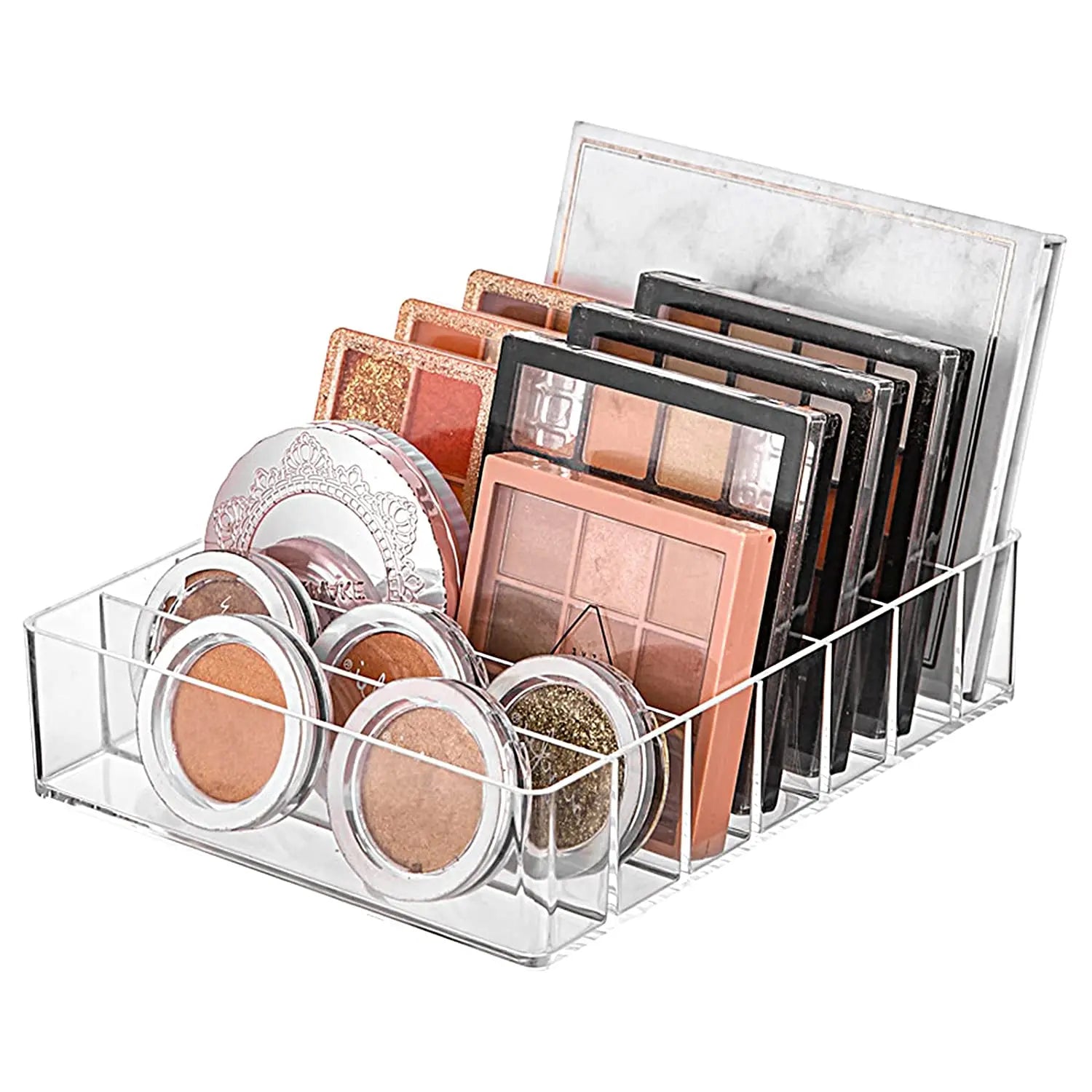 Eyeshadow Palette Organizer 7 Section Divided Makeup Acrylic  Organizer Holder for  Cosmetics Makeup Drawer and Storage Solution